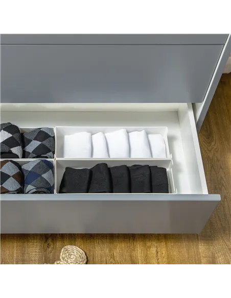 HOMCOM Drawer Chest, 3-Drawer Storage Cabinet Unit with Pine Wood Legs for Bedroom, Living Room, 75cmx42cmx75cm, Grey