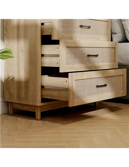 HOMCOM 76 cm Wide Drawer Chest of Drawers with 3 Drawer - Oak