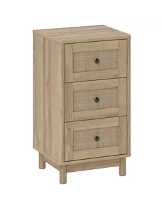 HOMCOM 40 cm Drawer Chest of Drawers with 3 Drawer - Oak