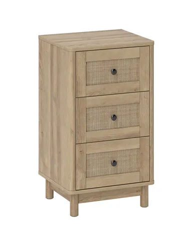 HOMCOM 40 cm Drawer Chest of Drawers with 3 Drawer - Oak