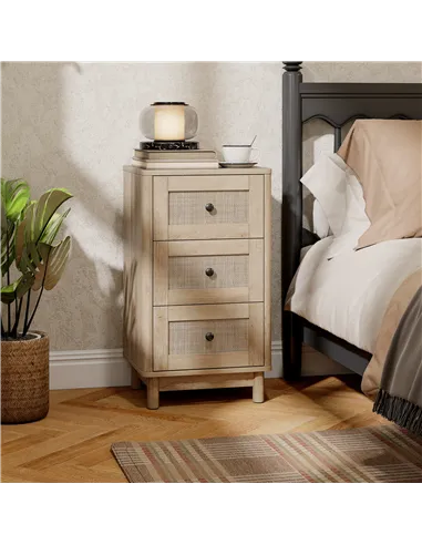 HOMCOM 40 cm Drawer Chest of Drawers with 3 Drawer - Oak