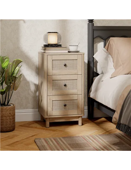 HOMCOM 40 cm Drawer Chest of Drawers with 3 Drawer - Oak