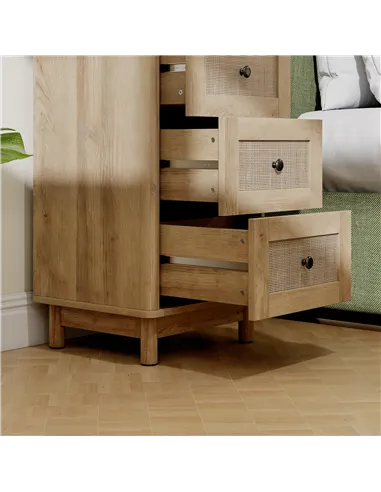 HOMCOM 40 cm Drawer Chest of Drawers with 3 Drawer - Oak