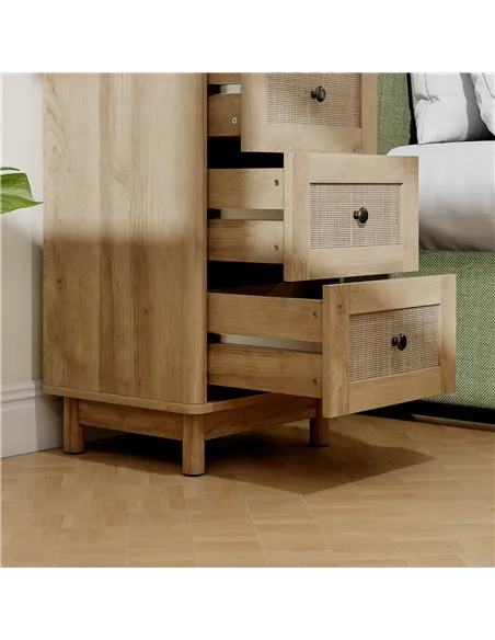 HOMCOM 40 cm Drawer Chest of Drawers with 3 Drawer - Oak