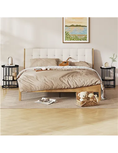 HOMCOM Set of Two Marble-Effect Coffee Tables - Black