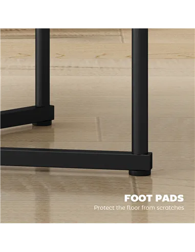 HOMCOM Set of Two Marble-Effect Nest of Tables - Black Marble Effect