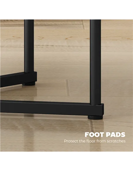 HOMCOM Set of Two Marble-Effect Nest of Tables - Black Marble Effect