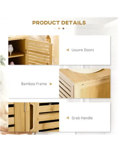 HOMCOM Rustic Shoe Cabinet, 3 Door Shoe Storage Cabinet with 8 Shelves, Natural Wood Finish