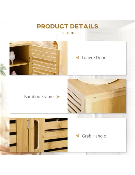 HOMCOM Rustic Shoe Cabinet, 3 Door Shoe Storage Cabinet with 8 Shelves, Natural Wood Finish