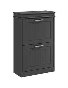 HOMCOM Two-Drawer Minimalistic 10-Shoe Cabinet - Black