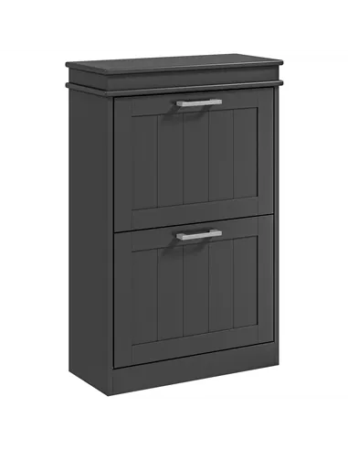 HOMCOM Two-Drawer Minimalistic 10-Shoe Cabinet - Black