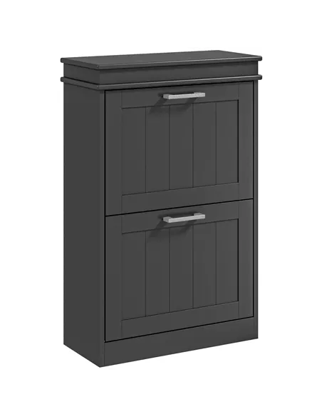 HOMCOM Two-Drawer Minimalistic 10-Shoe Cabinet - Black