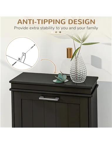 HOMCOM Two-Drawer Minimalistic 10-Shoe Cabinet - Black