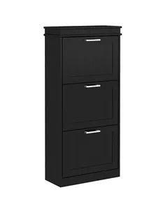 HOMCOM Three-Drawer Minimalistic Shoe Cabinet - Black