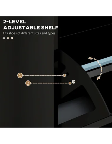 HOMCOM Three-Drawer Minimalistic Shoe Cabinet - Black