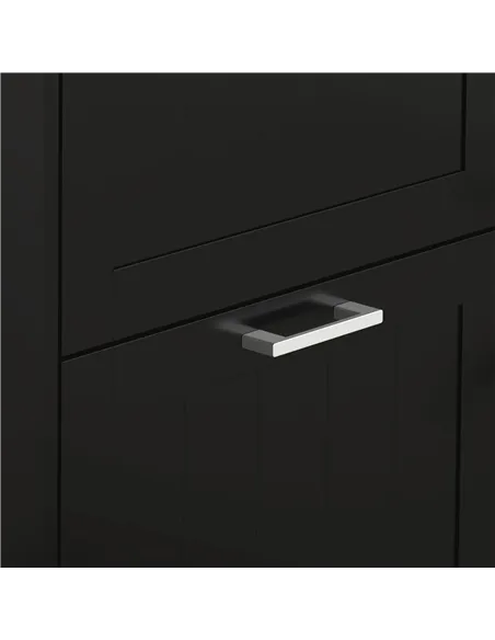 HOMCOM Three-Drawer Minimalistic Shoe Cabinet - Black