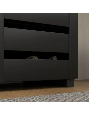 HOMCOM Narrow Shoe Cabinet for Entryway, 5-Tier Slim Shoe Storage Cabinet with 2 Slatted Doors and Adjustable Shelves