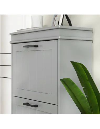 HOMCOM Three-Drawer Minimalistic Shoe Cabinet - Grey