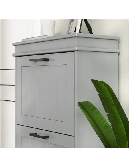 HOMCOM Three-Drawer Minimalistic Shoe Cabinet - Grey