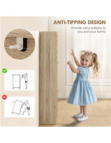 HOMCOM 12-Shoe Flip Drawer Storage Cabinet - Brown Wood-Effect