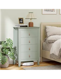 HOMCOM Bedroom Chest of Drawers, Modern 4 Drawer Dresser Cabinet with PU Leather Handles and Metal Runners for Living Room, Hall 2