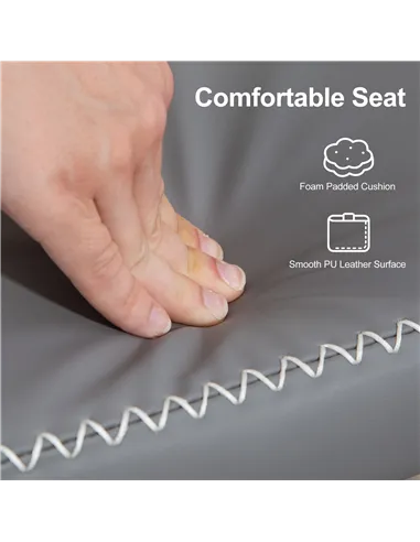 HOMCOM PU Leather Shoe Storage Bench - Grey