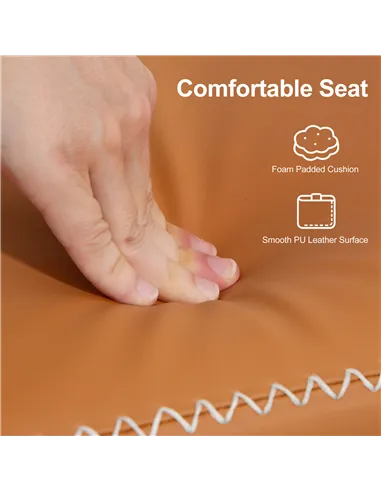 HOMCOM PU Leather Shoe Storage Bench - Brown