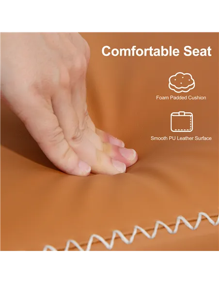 HOMCOM PU Leather Shoe Storage Bench - Brown