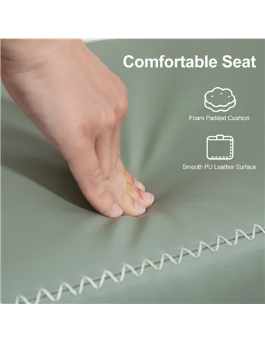 HOMCOM PU Leather Shoe Storage Bench - Green