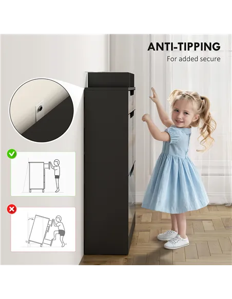 HOMCOM Shoe Storage Cabinet with Slide Out Drawer, 2 Flip Doors, Tempered Glass Top - Black