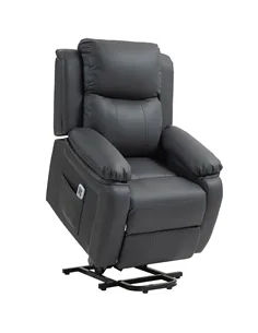 HOMCOM Riser and Recliner Chair with Massage, Power Lift Recliner Chair for Elderly with Remote Control, Extended Footrest, Dual