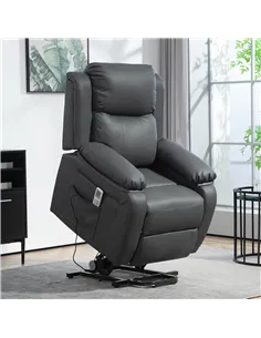 HOMCOM Riser and Recliner Chair with Massage, Power Lift Recliner Chair for Elderly with Remote Control, Extended Footrest, Dual 2