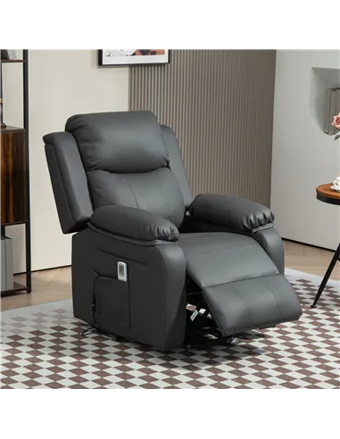 HOMCOM Riser and Recliner Chair with Massage, Power Lift Recliner Chair for Elderly with Remote Control, Extended Footrest, Dual