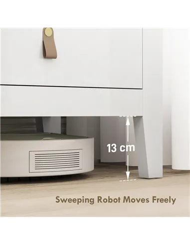 HOMCOM Bedroom Chest of Drawers, Modern 4 Drawer Dresser Cabinet with PU Leather Handles and Metal Runners for Living Room, Hall