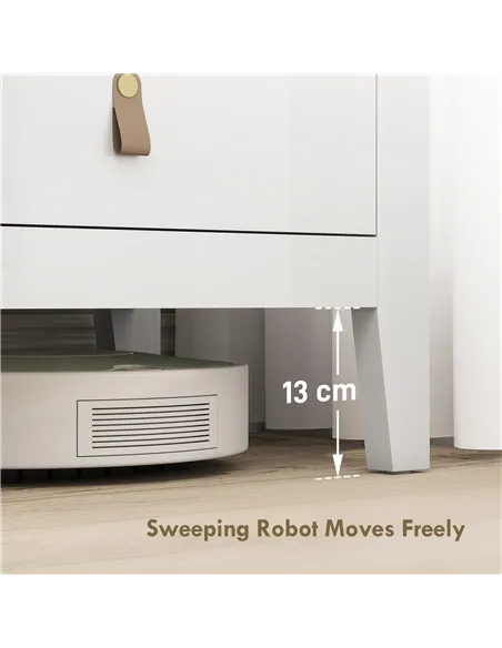 HOMCOM Bedroom Chest of Drawers, Modern 4 Drawer Dresser Cabinet with PU Leather Handles and Metal Runners for Living Room, Hall