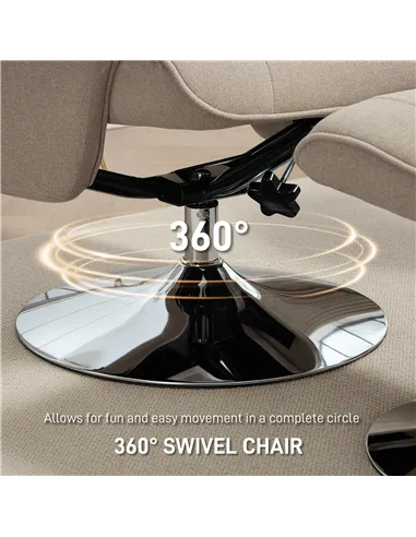 HOMCOM Swivel Recliner Chair with Footstool, Velvet Recliner Armchair with Ottoman, Steel Base, Upholstered Reclining Chair for 