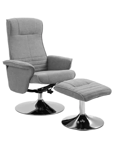 HOMCOM Swivel Recliner Chair with Footstool, Velvet Recliner Armchair with Ottoman, Steel Base, Upholstered Reclining Chair for 