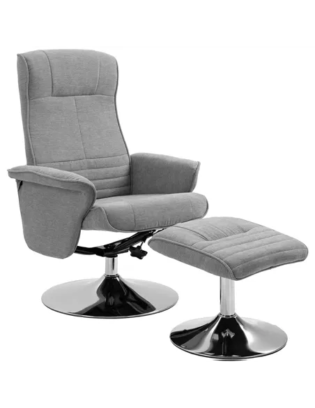 HOMCOM Swivel Recliner Chair with Footstool, Velvet Recliner Armchair with Ottoman, Steel Base, Upholstered Reclining Chair for 