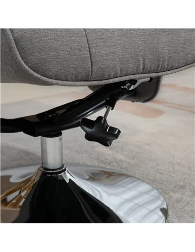 HOMCOM Swivel Recliner Chair with Footstool, Velvet Recliner Armchair with Ottoman, Steel Base, Upholstered Reclining Chair for 