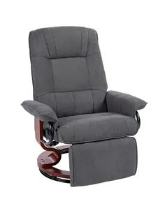 HOMCOM Reclining Swivel Chair, with Footrest - Grey