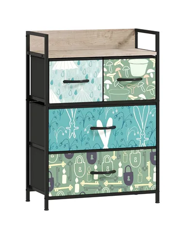 HOMCOM 4-Drawer Chest of Drawers - Blue