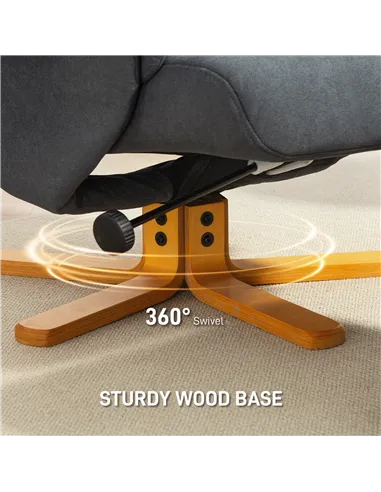 HOMCOM Linen-Look Recliner, with Storage Ottoman - Grey