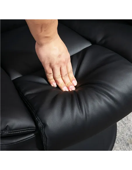 HOMCOM Swivel Recliner Chair with Footstool, PU Leather Recliner Armchair with Ottoman, Steel Base, Upholstered Reclining Chair 