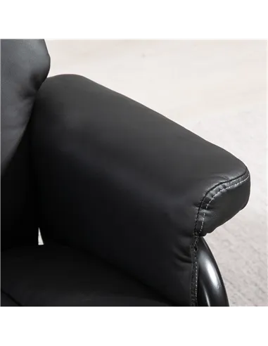 HOMCOM Swivel Recliner Chair with Footstool, PU Leather Recliner Armchair with Ottoman, Steel Base, Upholstered Reclining Chair 