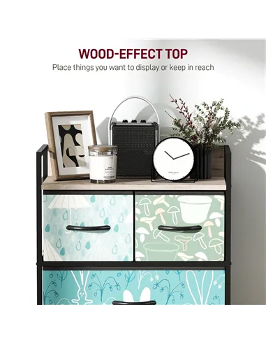 HOMCOM 4-Drawer Chest of Drawers - Blue