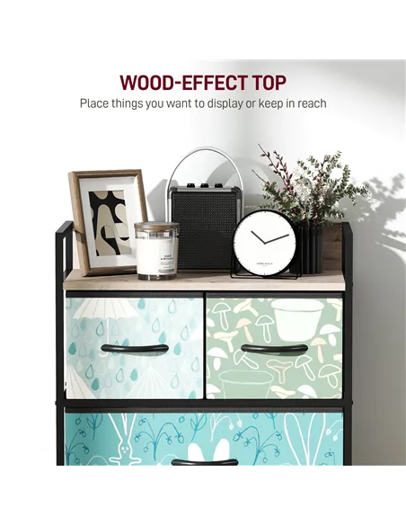 HOMCOM 4-Drawer Chest of Drawers - Blue