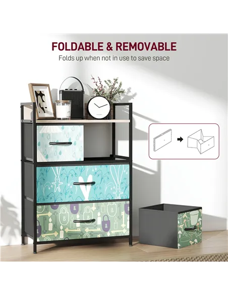 HOMCOM 4-Drawer Chest of Drawers - Blue