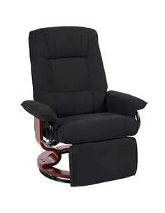 HOMCOM Reclining Swivel Chair, with Footrest - Black