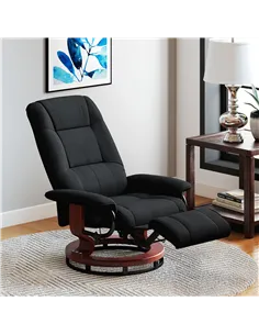HOMCOM Reclining Swivel Chair, with Footrest - Black 2