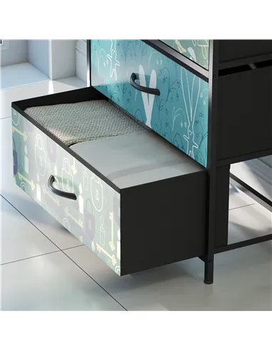 HOMCOM 4-Drawer Chest of Drawers - Blue